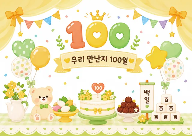 백일잔치 배경 #노랑
