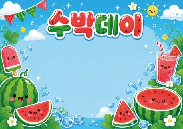 수박데이 도안